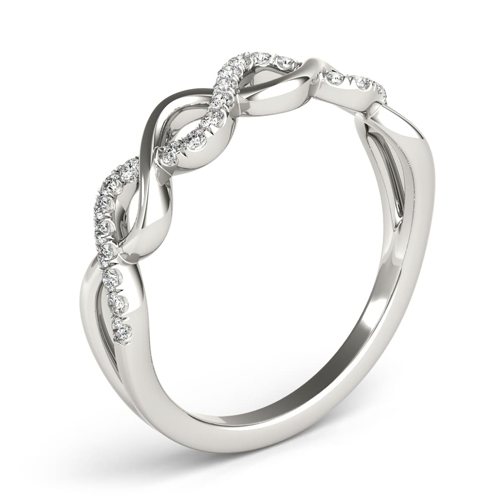 Twisted Band (0.15 ct. tw.), Angle view in white gold or platinum