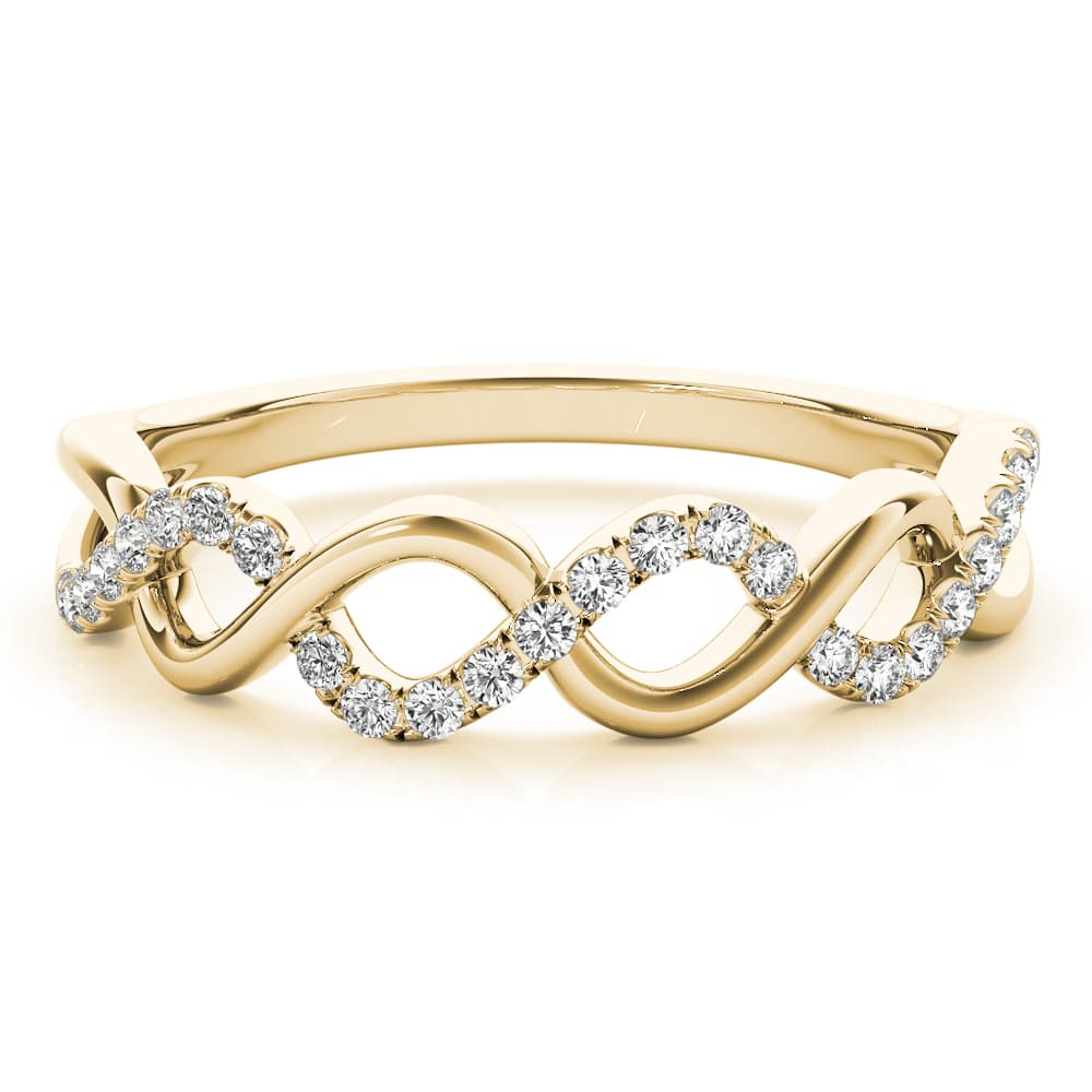 Twisted Band (0.15 ct. tw.), On hand view in yellow gold