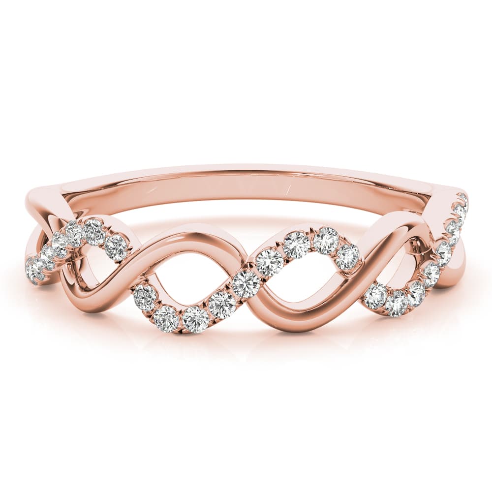 Twisted Band (0.15 ct. tw.), On hand view in rose gold
