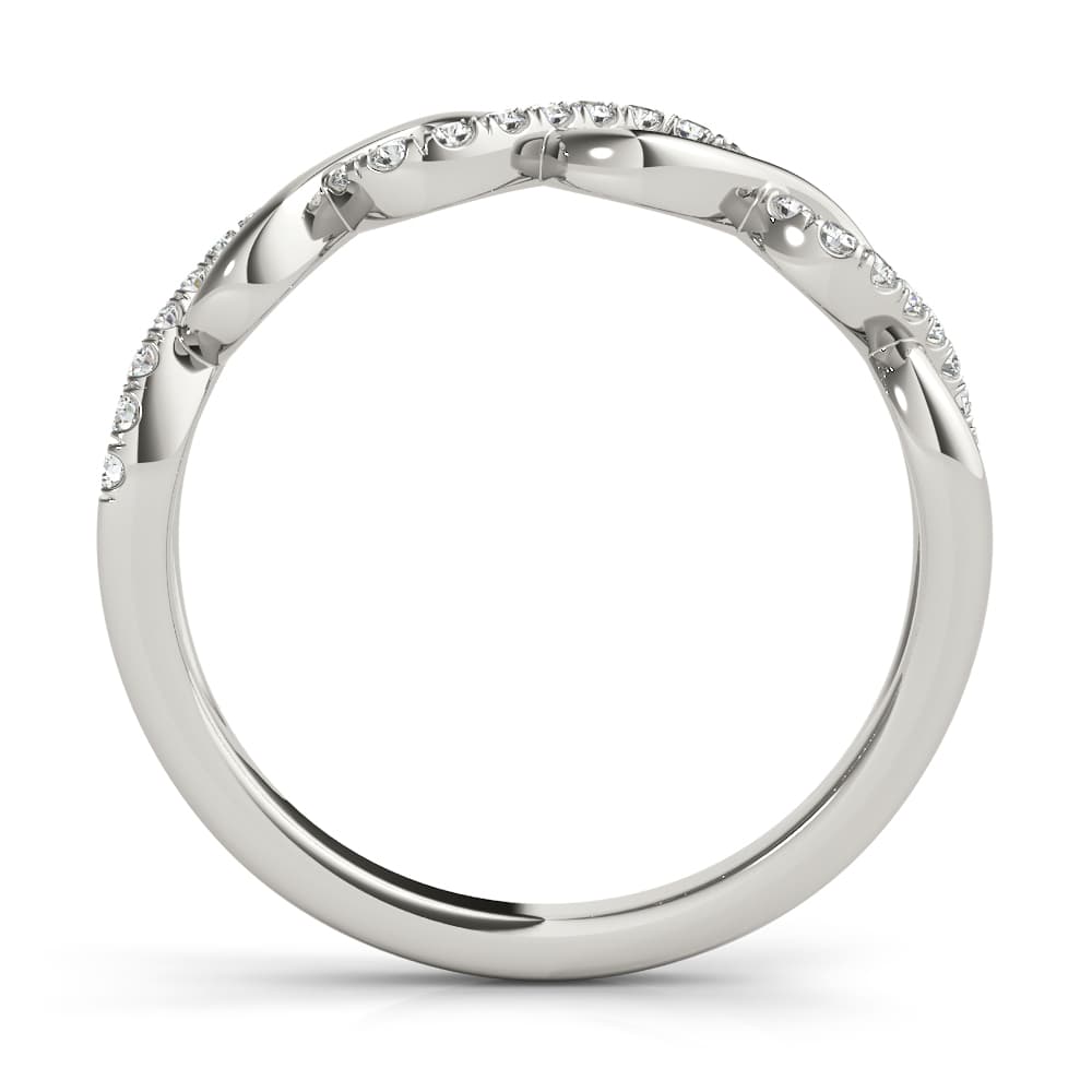 Twisted Band (0.15 ct. tw.), Side view in white gold or platinum