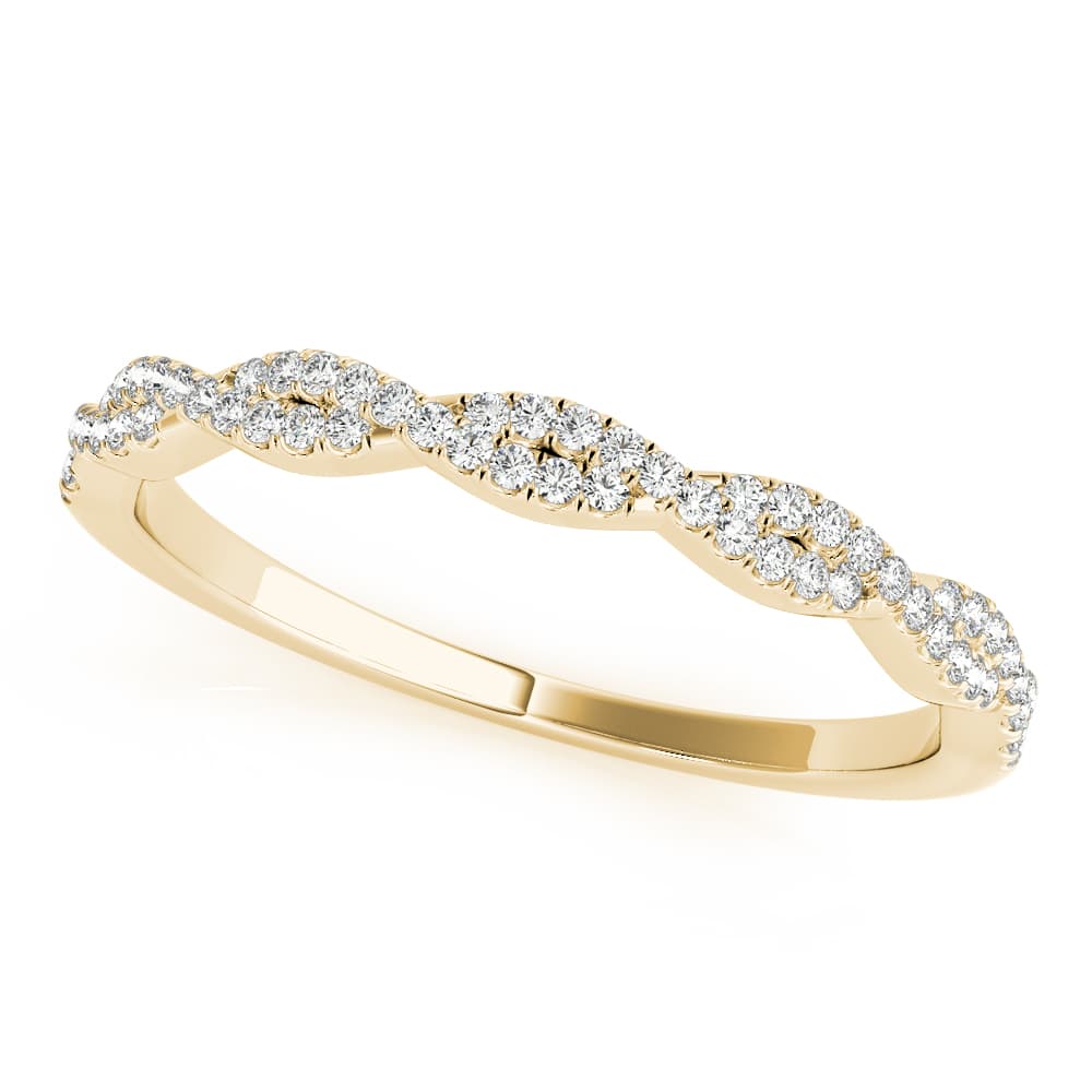 Twisted Stackable Wedding Band (0.18 ct. tw.), Front view in yellow gold