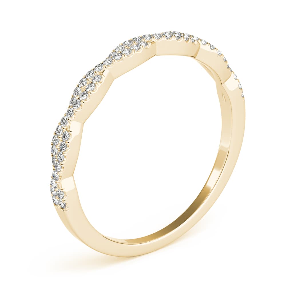 Twisted Stackable Wedding Band (0.18 ct. tw.), Angle view in yellow gold