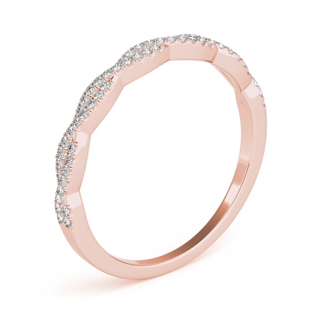 Twisted Stackable Wedding Band (0.18 ct. tw.), Angle view in rose gold