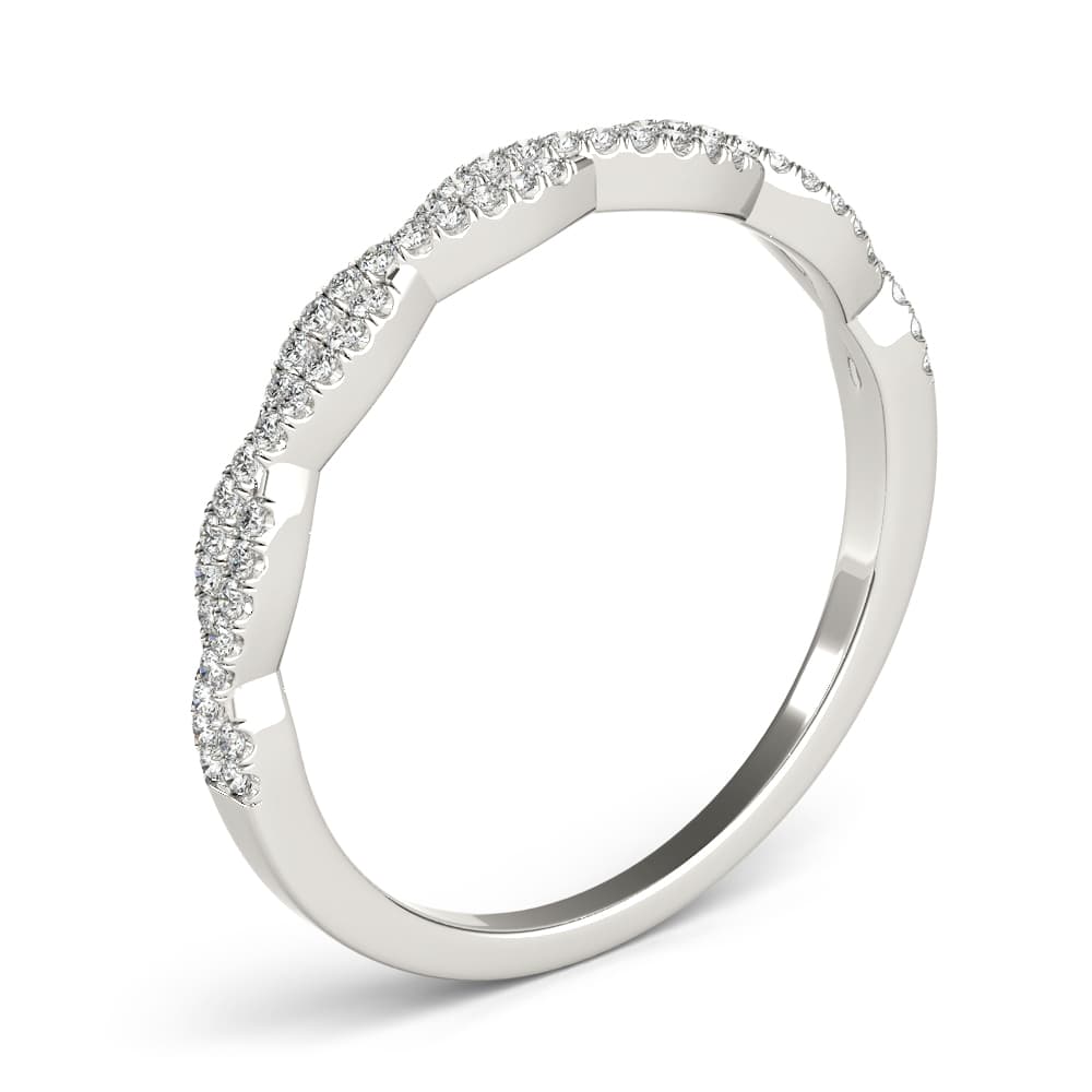 Twisted Stackable Wedding Band (0.18 ct. tw.), Angle view in white gold or platinum
