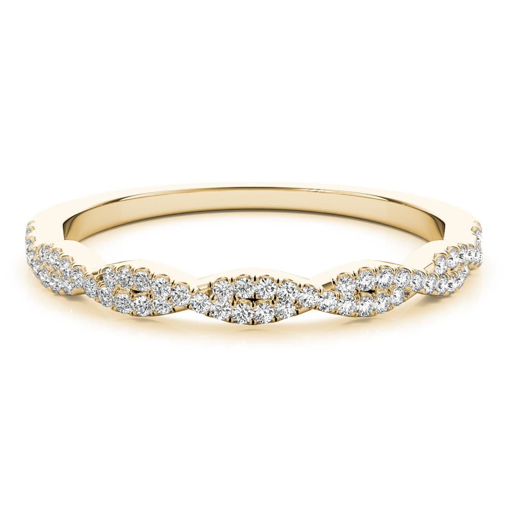Twisted Stackable Wedding Band (0.18 ct. tw.), On hand view in yellow gold