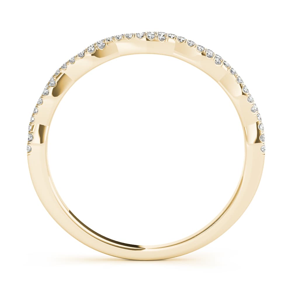 Twisted Stackable Wedding Band (0.18 ct. tw.), Side view in yellow gold