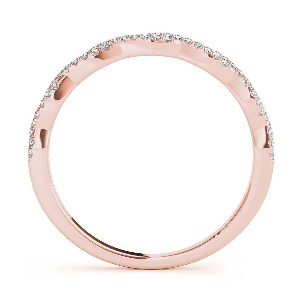 Twisted Stackable Wedding Band (0.18 ct. tw.), Side view in rose gold
