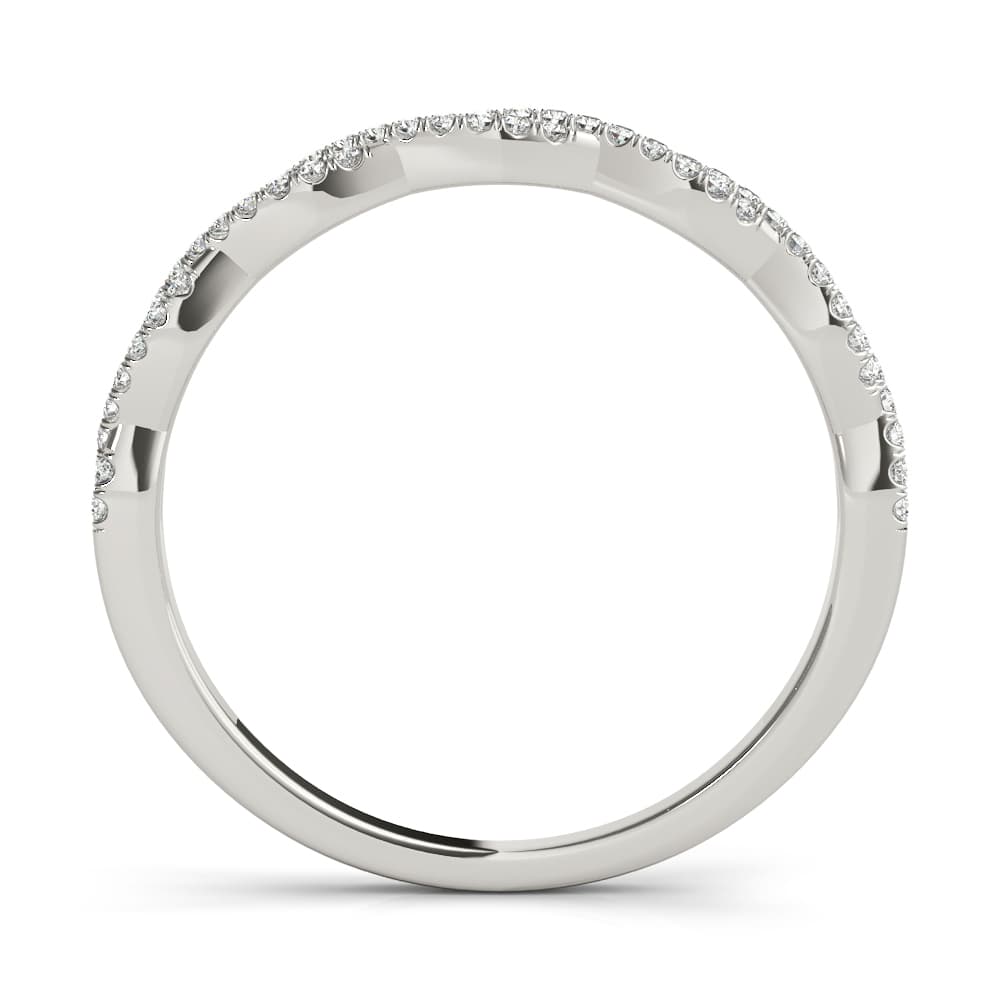 Twisted Stackable Wedding Band (0.18 ct. tw.), Side view in white gold or platinum