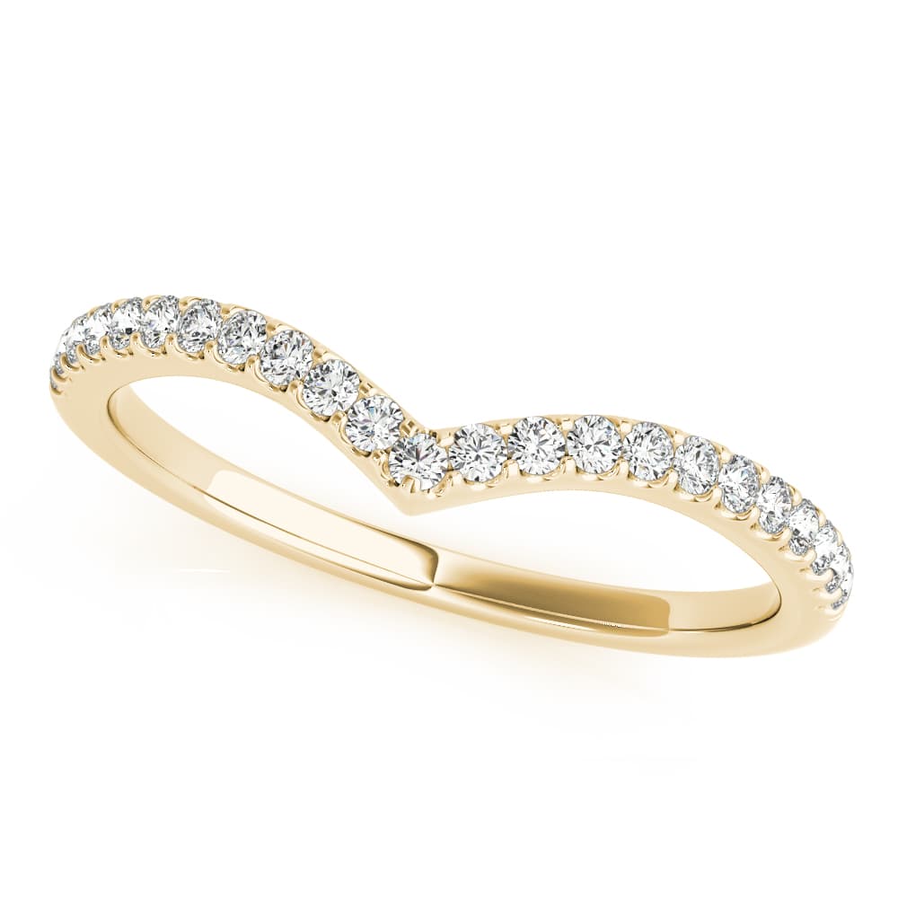 Chevron Diamond Wedding Band (0.19 ct. tw.), Front view in yellow gold