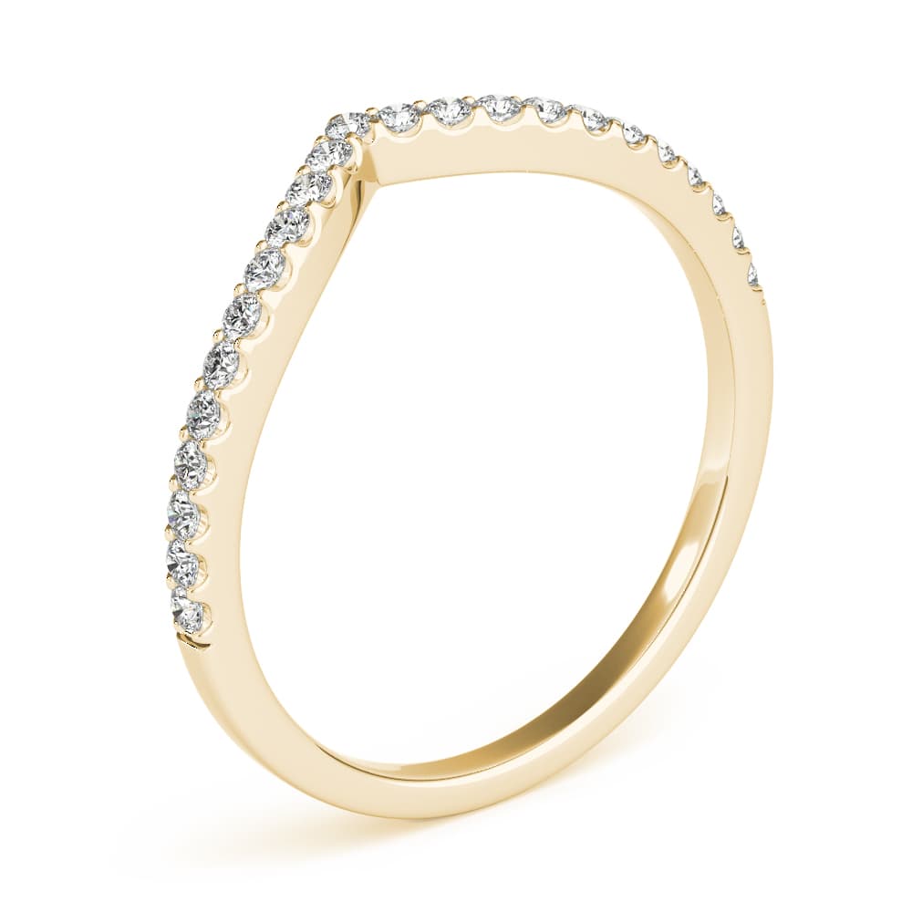 Chevron Diamond Wedding Band (0.19 ct. tw.), Angle view in yellow gold
