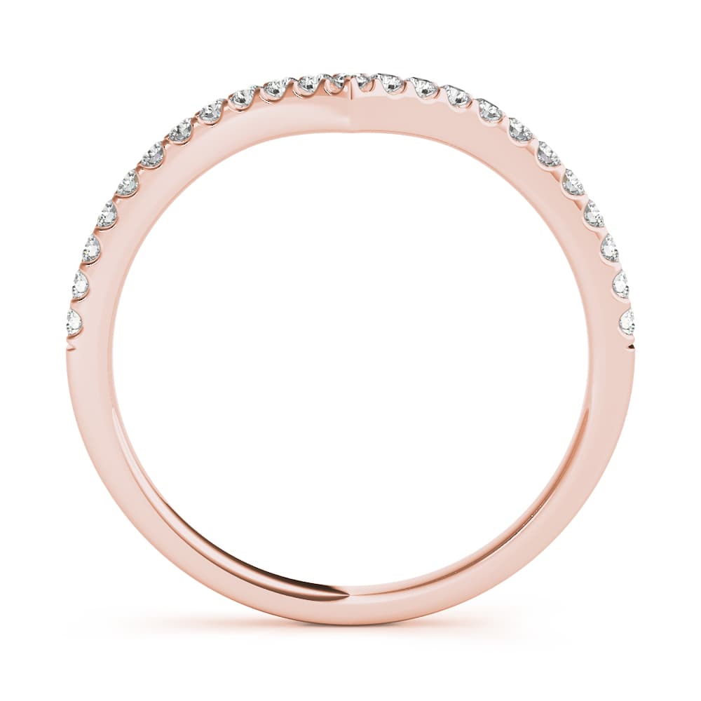 Chevron Diamond Wedding Band (0.19 ct. tw.), Side view in rose gold