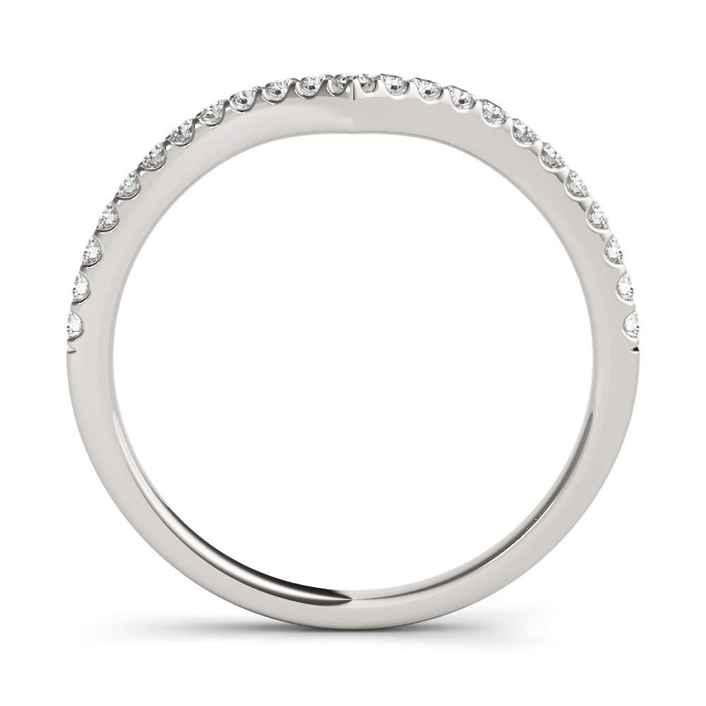 Chevron Diamond Wedding Band (0.19 ct. tw.), Side view in white gold or platinum