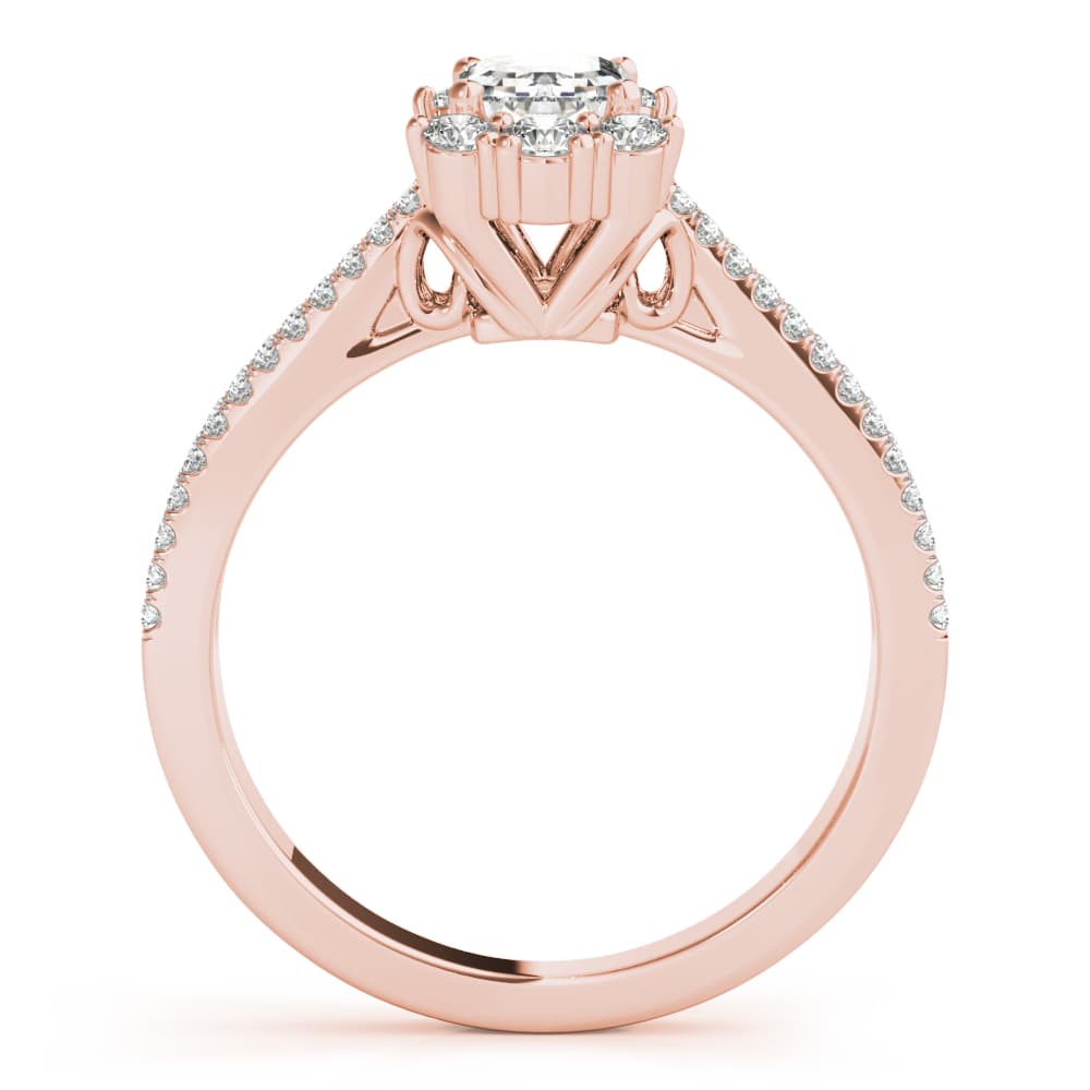 Emerald Cut Engagement, style 85145, Side view in rose gold