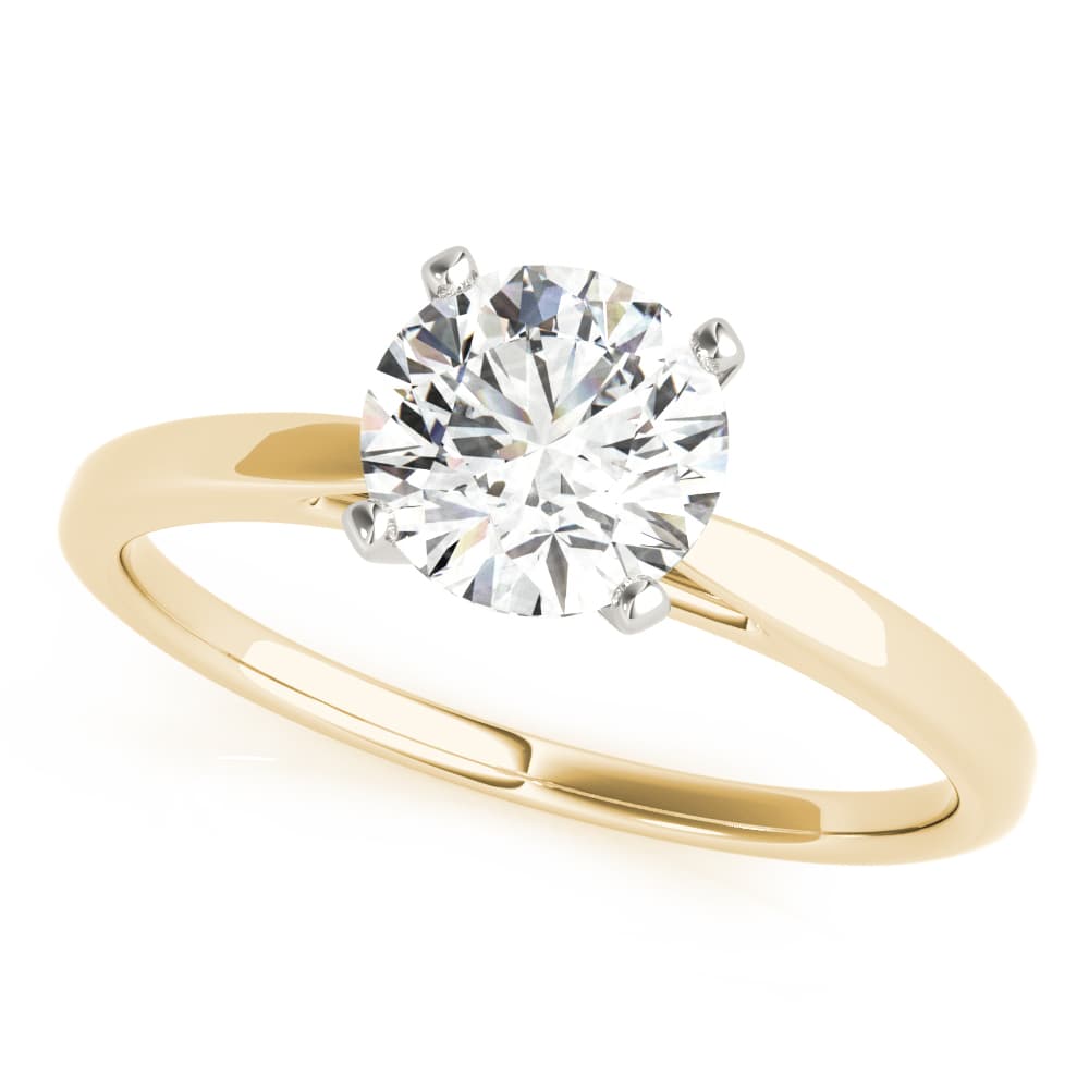 Cathedral Engagement Ring, style 85147, Front view in yellow gold