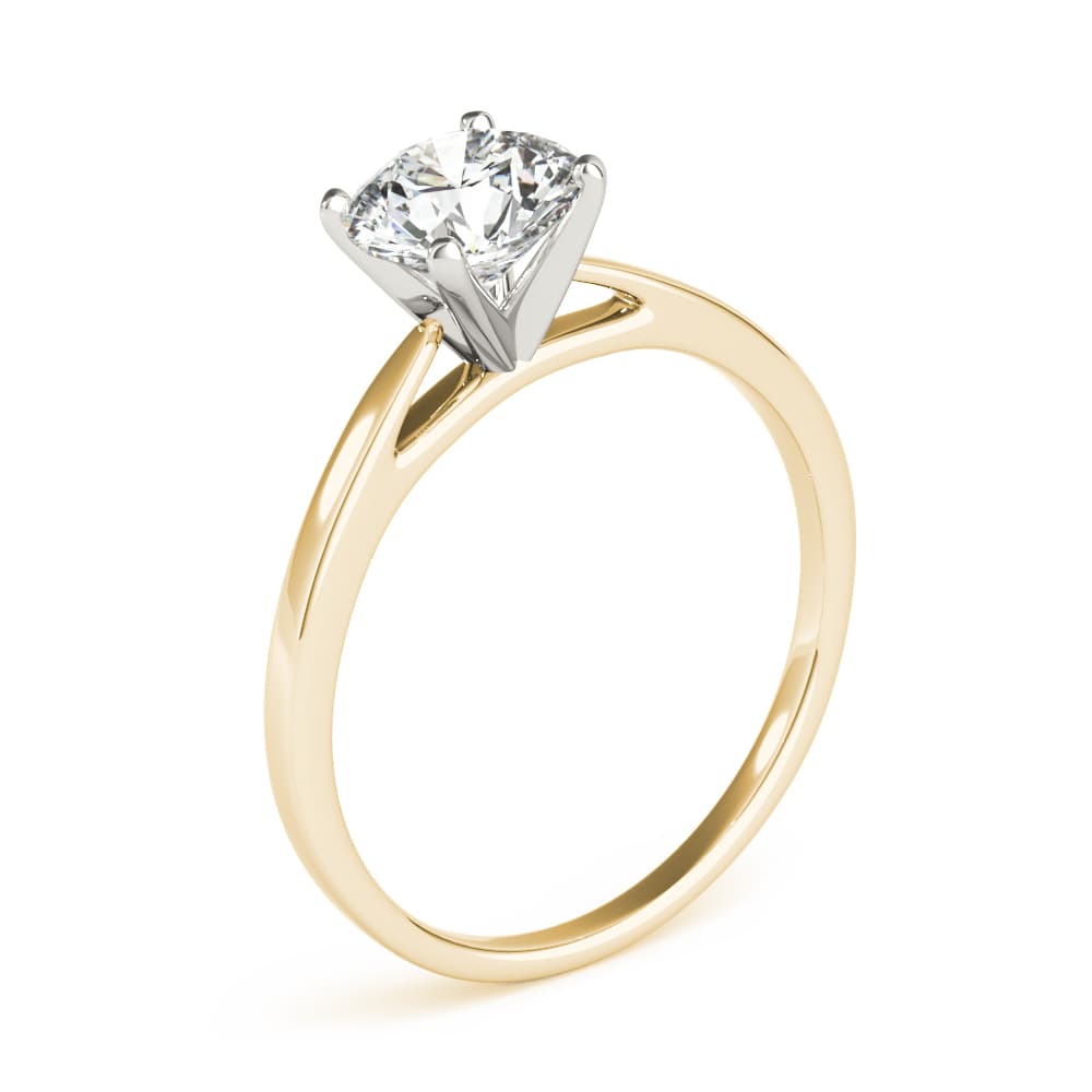 Cathedral Engagement Ring, style 85147, Angle view in yellow gold
