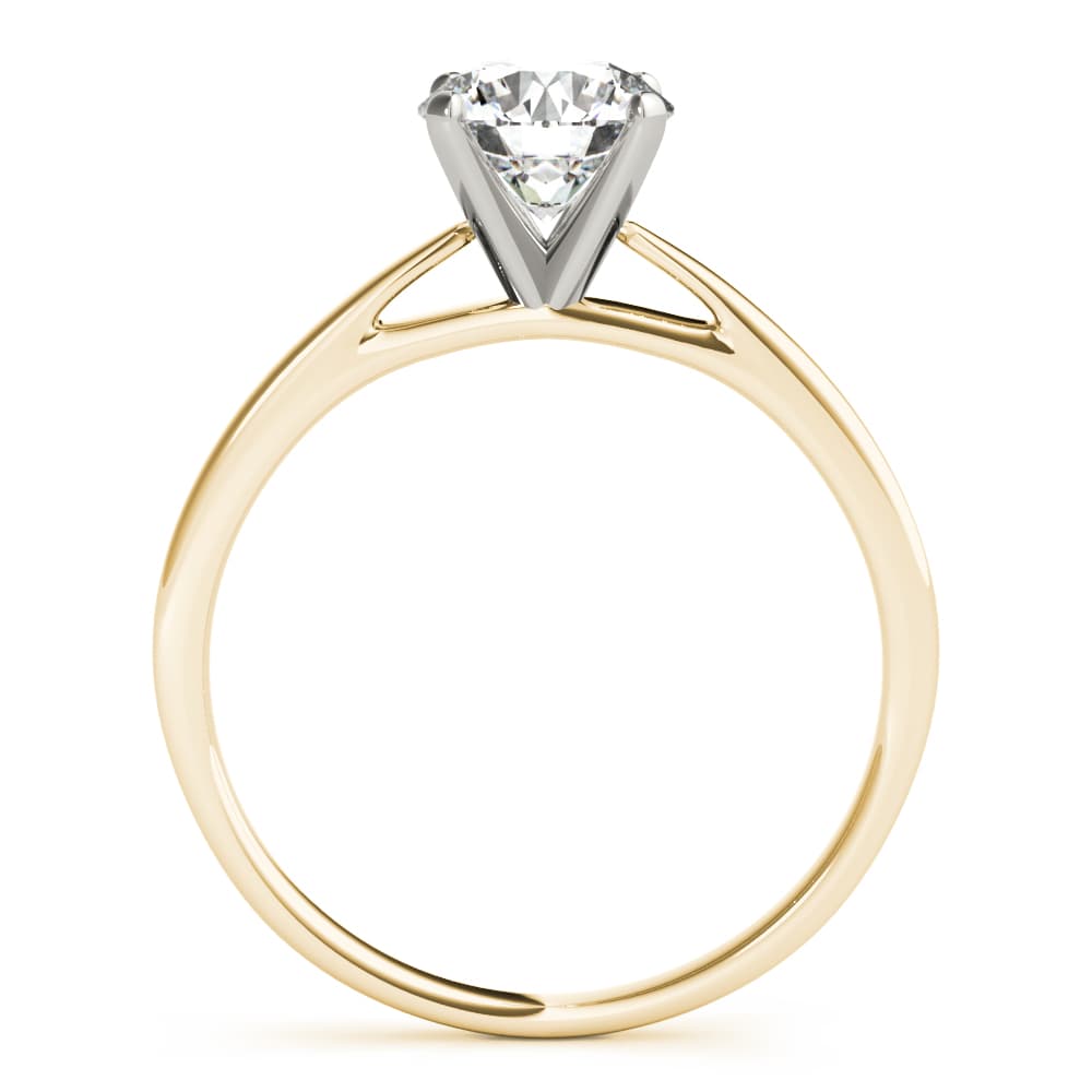 Cathedral Engagement Ring, style 85147, Side view in yellow gold
