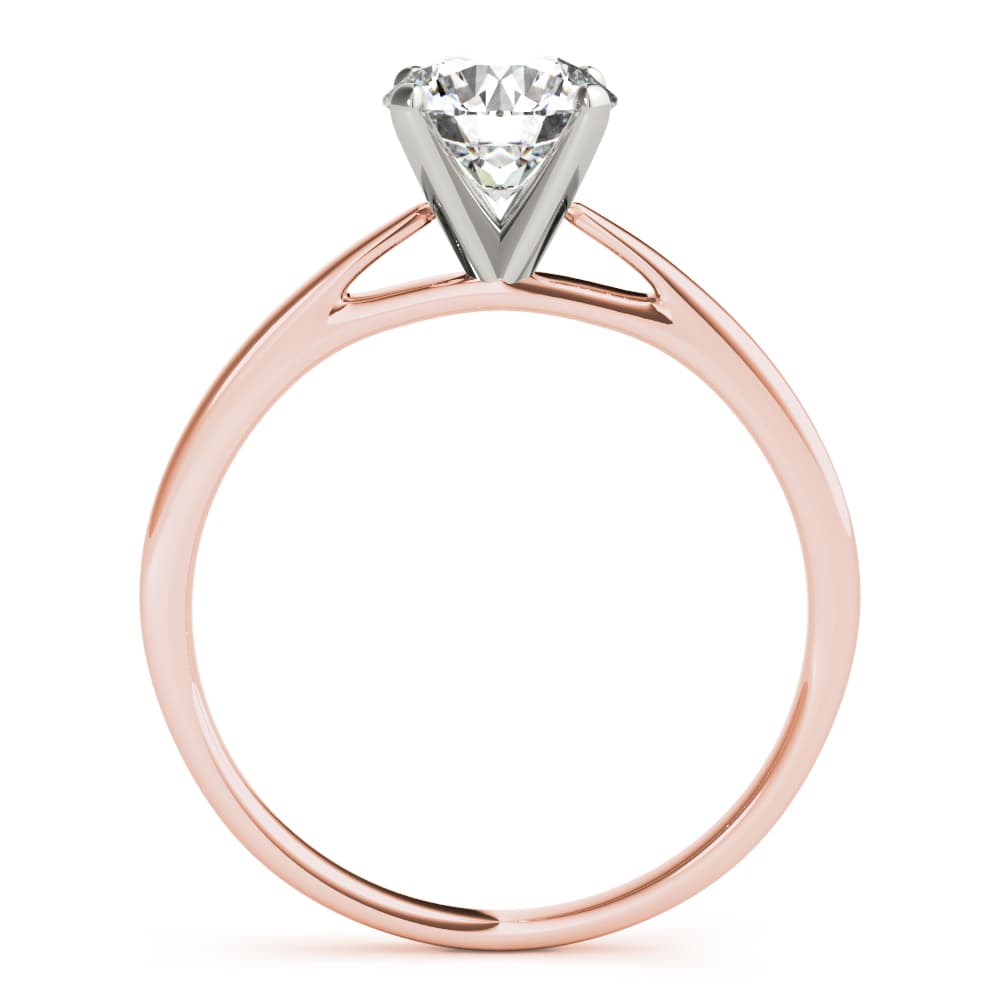 Cathedral Engagement Ring, style 85147, Side view in rose gold