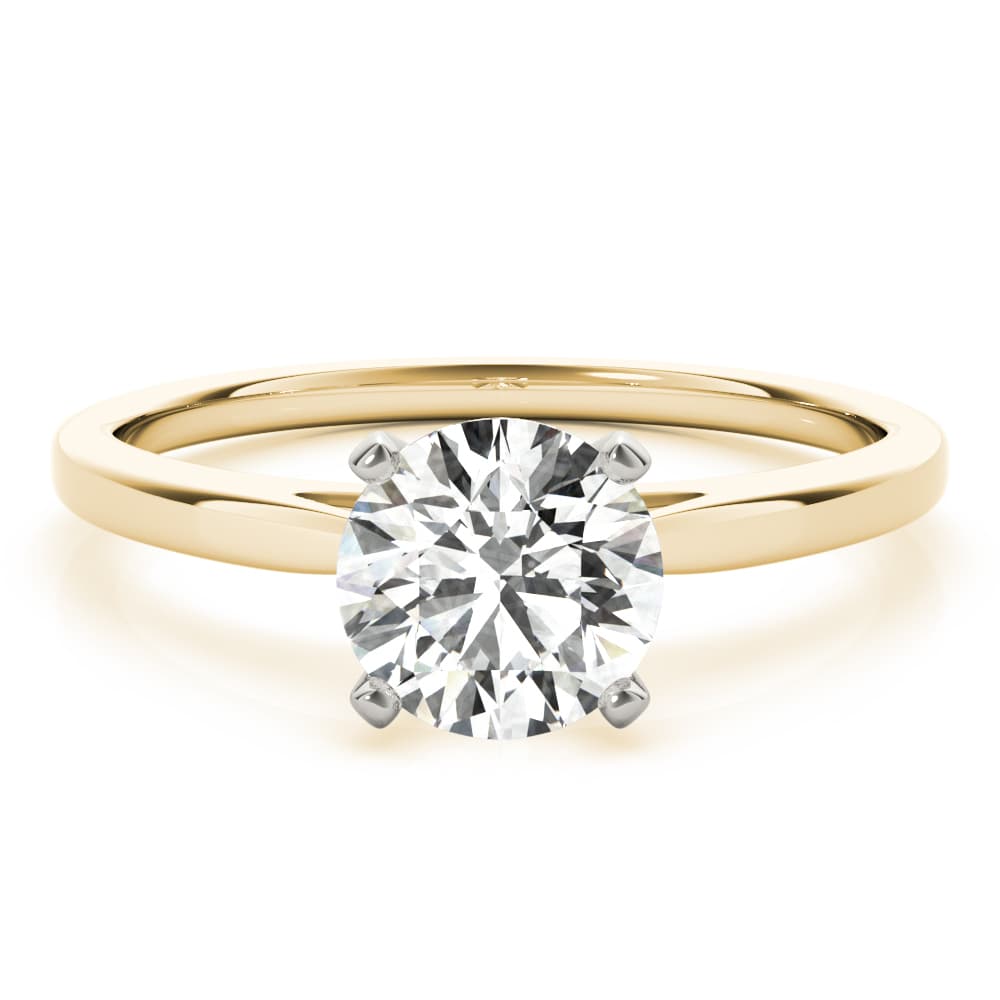 Cathedral Engagement Ring, style 85147, Top view in yellow gold