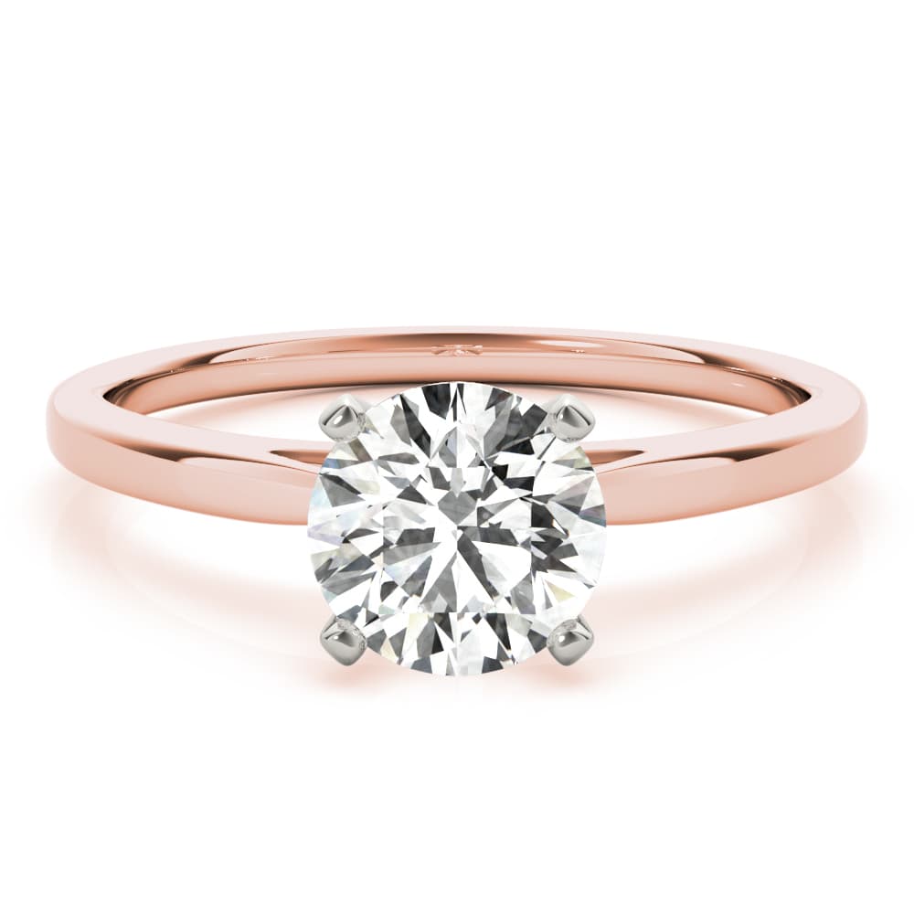 Cathedral Engagement Ring, style 85147, Top view in rose gold