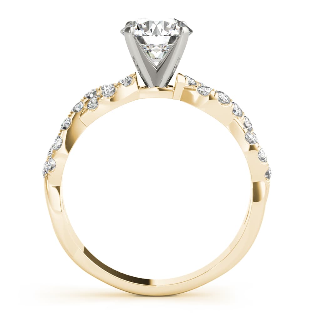 Solitaire Twisted Shank Engagement Ring, style 85149, Side view in yellow gold