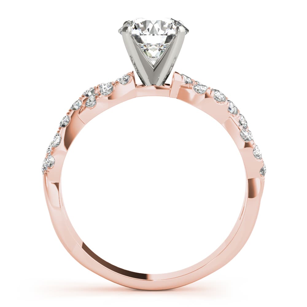 Solitaire Twisted Shank Engagement Ring, style 85149, Side view in rose gold