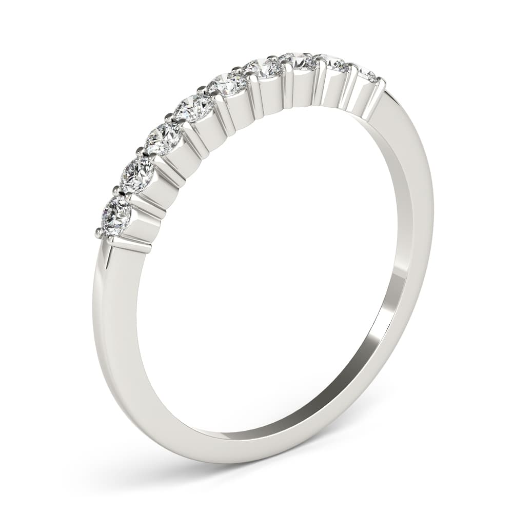 Shared Prong Wedding Bands (0.27 ct. tw.), Angle view in white gold or platinum