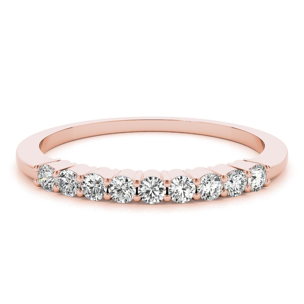 Shared Prong Wedding Bands (0.27 ct. tw.), On hand view in rose gold