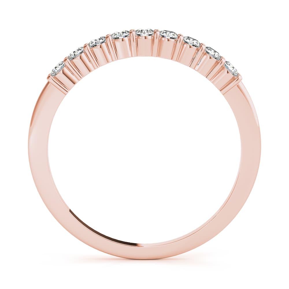 Shared Prong Wedding Bands (0.27 ct. tw.), Side view in rose gold