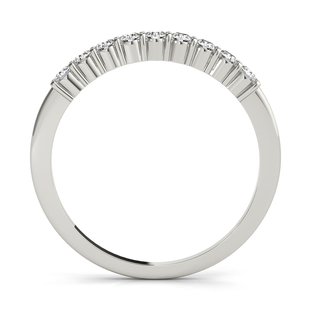 Shared Prong Wedding Bands (0.27 ct. tw.), Side view in white gold or platinum