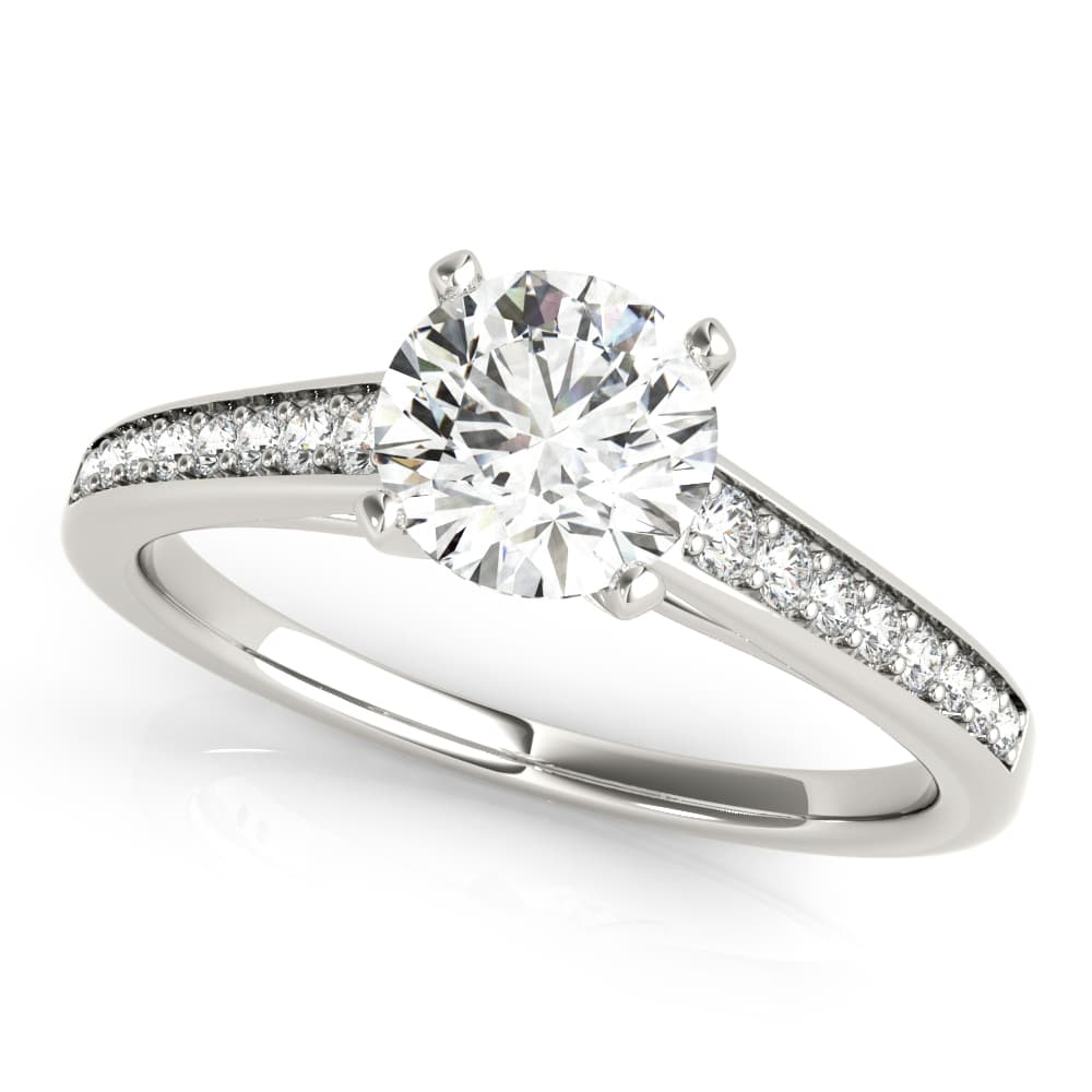 Prong In Channel Cathedral Engagement Rings — style 85153 in 10k White Gold