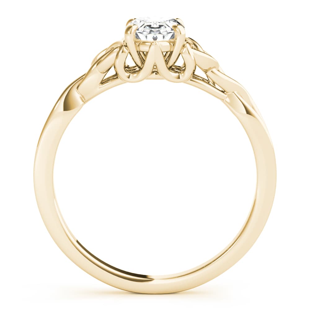 Oval-Cut Solitaire Twisted Engagement Ring, style 85155, Side view in yellow gold