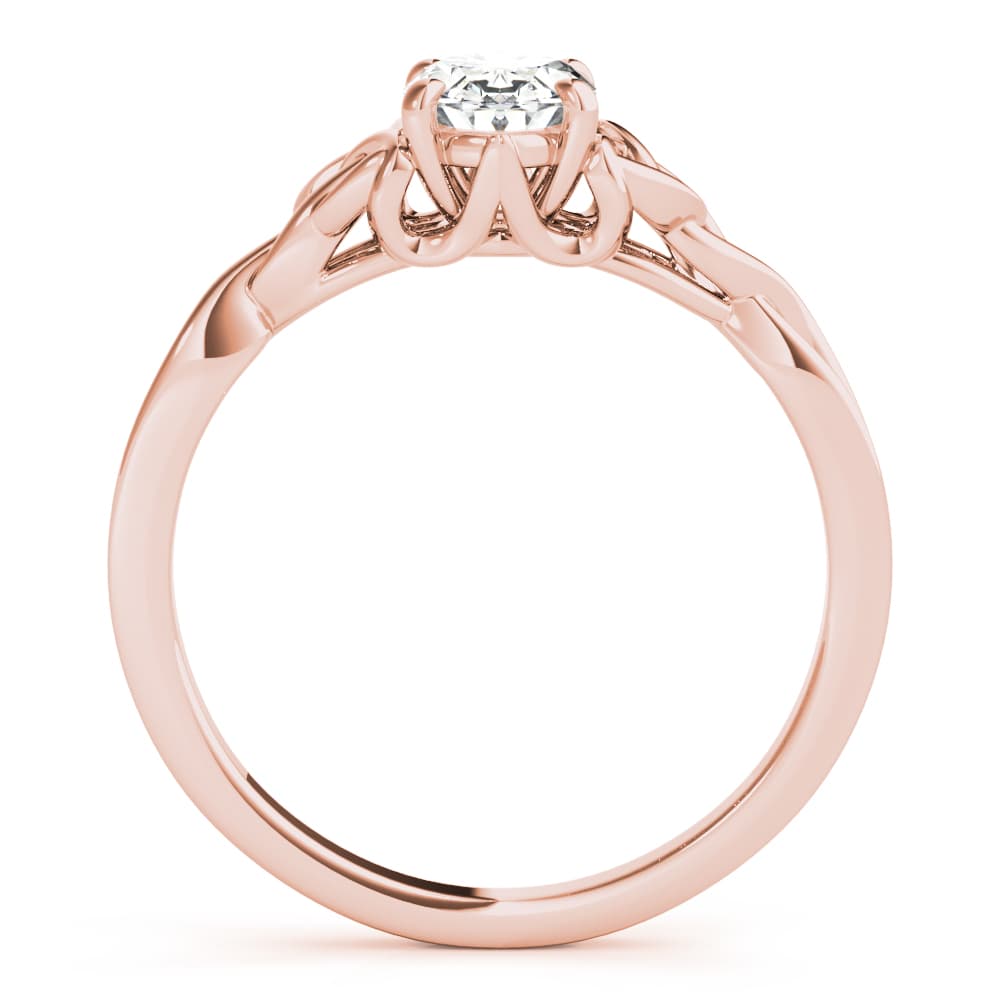 Oval-Cut Solitaire Twisted Engagement Ring, style 85155, Side view in rose gold