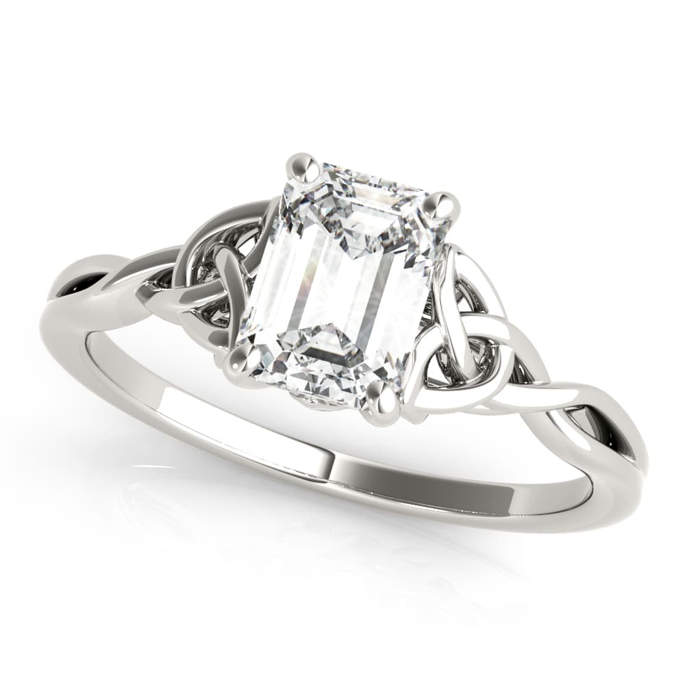 Emerald Cut Color Solitaire — style 85156 in 10k White Gold