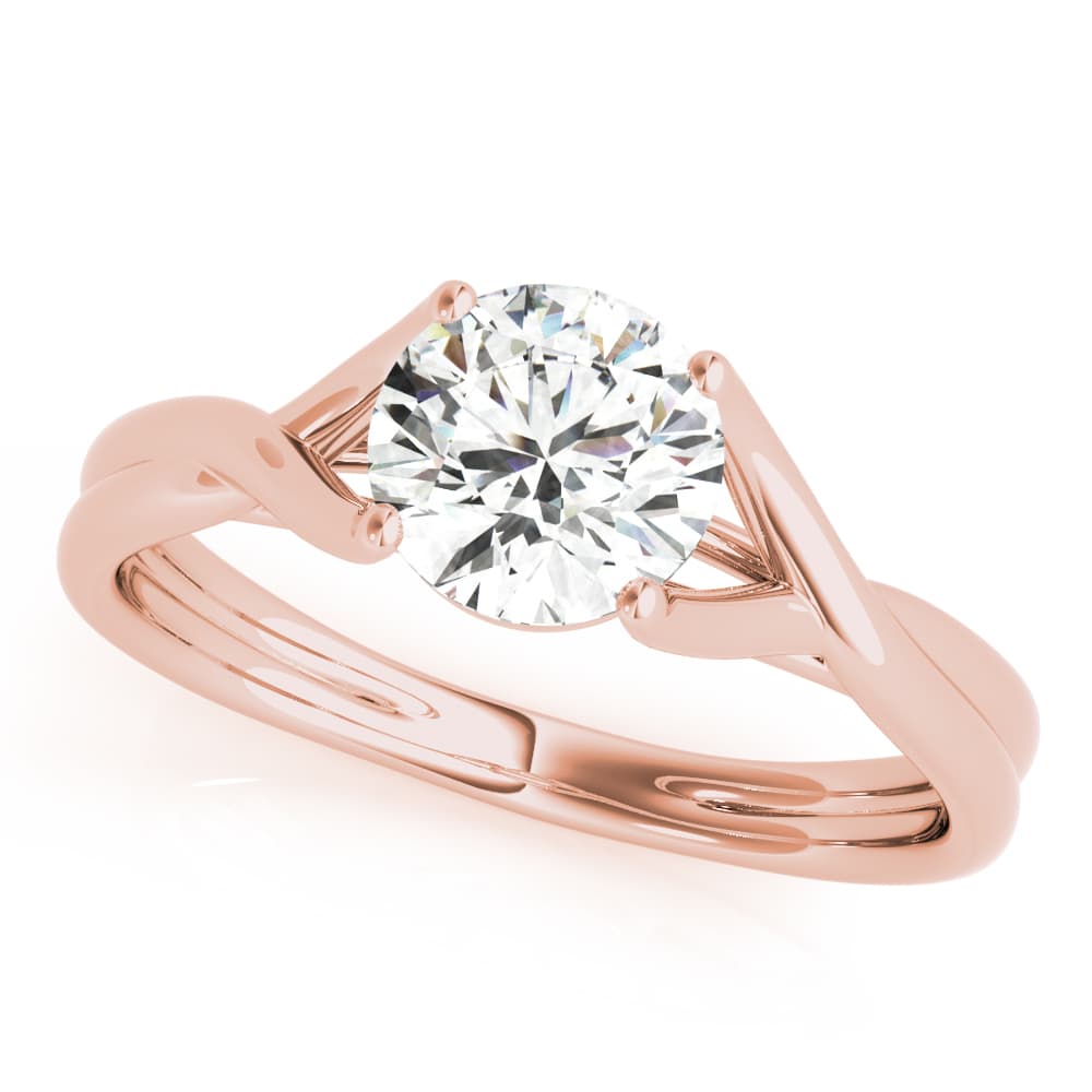 Round Solitaire, style 85157, Front view in rose gold