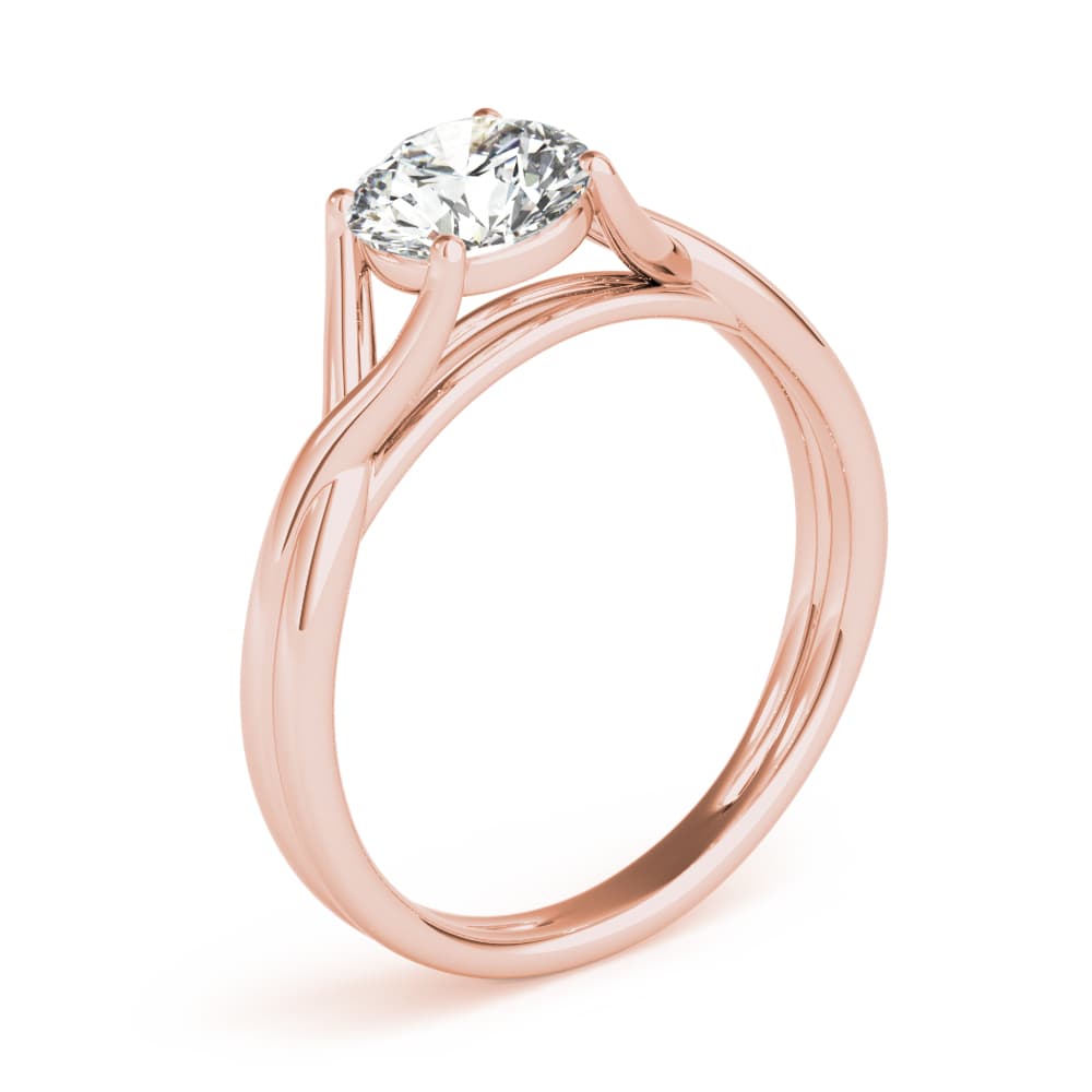 Round Solitaire, style 85157, Angle view in rose gold