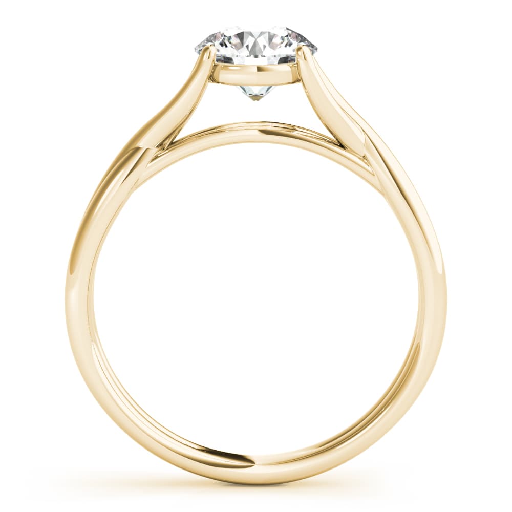 Round Solitaire, style 85157, Side view in yellow gold