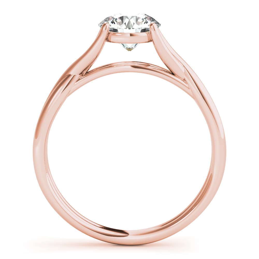 Round Solitaire, style 85157, Side view in rose gold