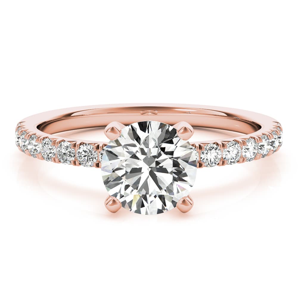 Diamond Wedding Band (0.27 ct. tw.), Top view in rose gold