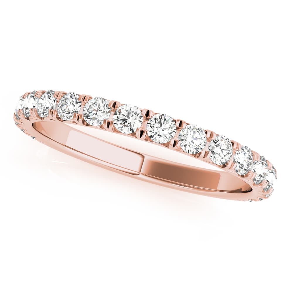 French Cut Wedding Band (0.54 ct. tw.), Front view in rose gold