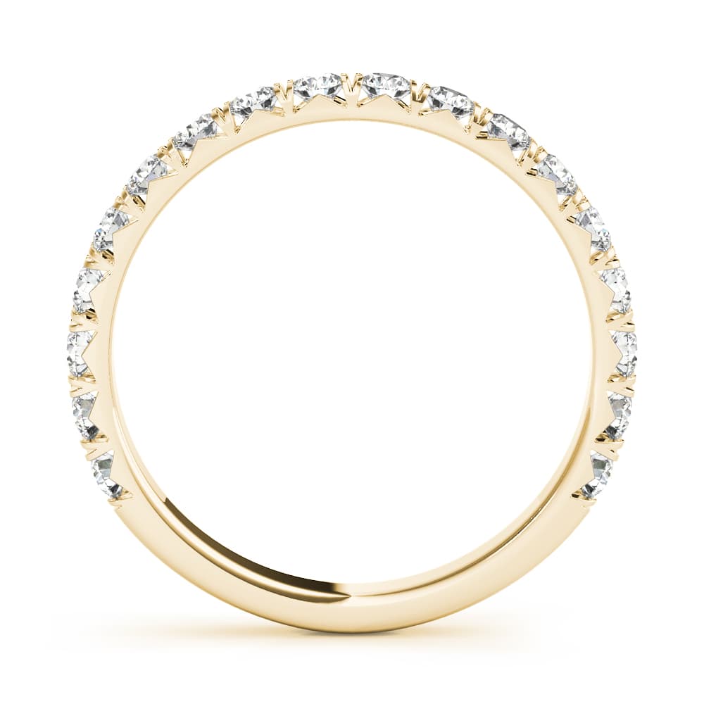 French Cut Wedding Band (0.54 ct. tw.), Side view in yellow gold