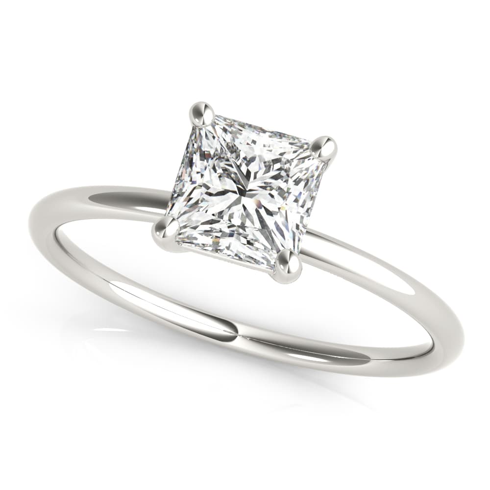Solitaire Princess Cut Engagement Ring — style 85163 in 10k White Gold