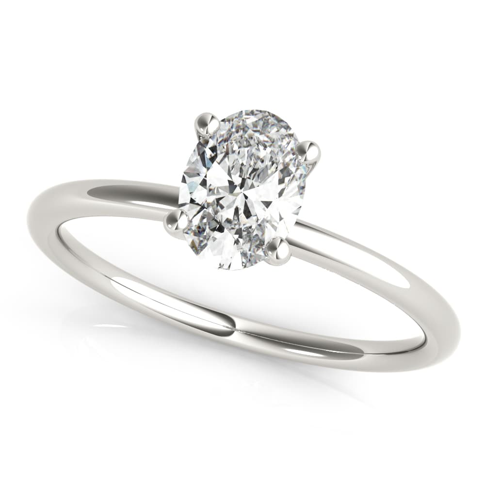 Oval Solitaire Engagement Ring — style 85164 in 10k White Gold