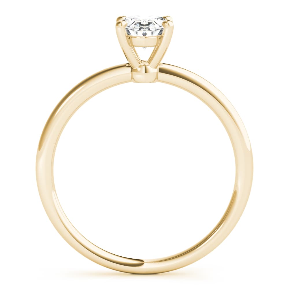 Oval Solitaire Engagement Ring, style 85164, Side view in yellow gold