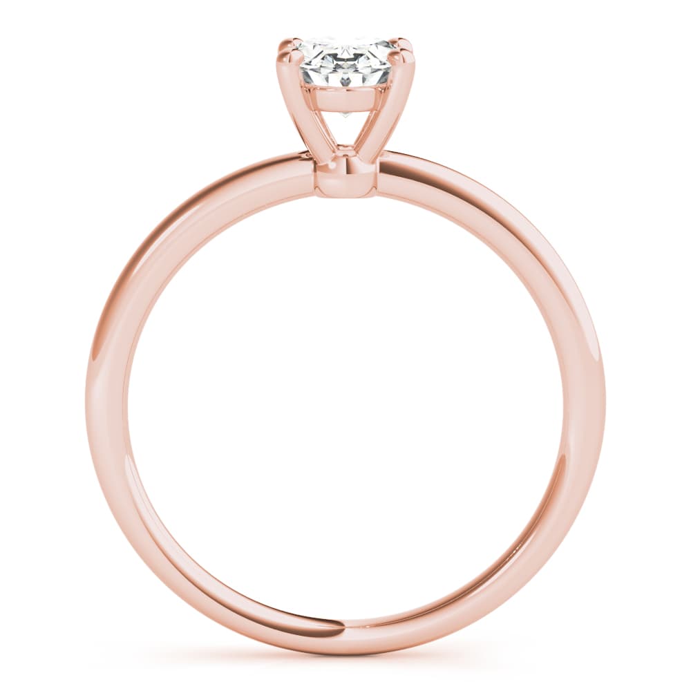 Oval Solitaire Engagement Ring, style 85164, Side view in rose gold