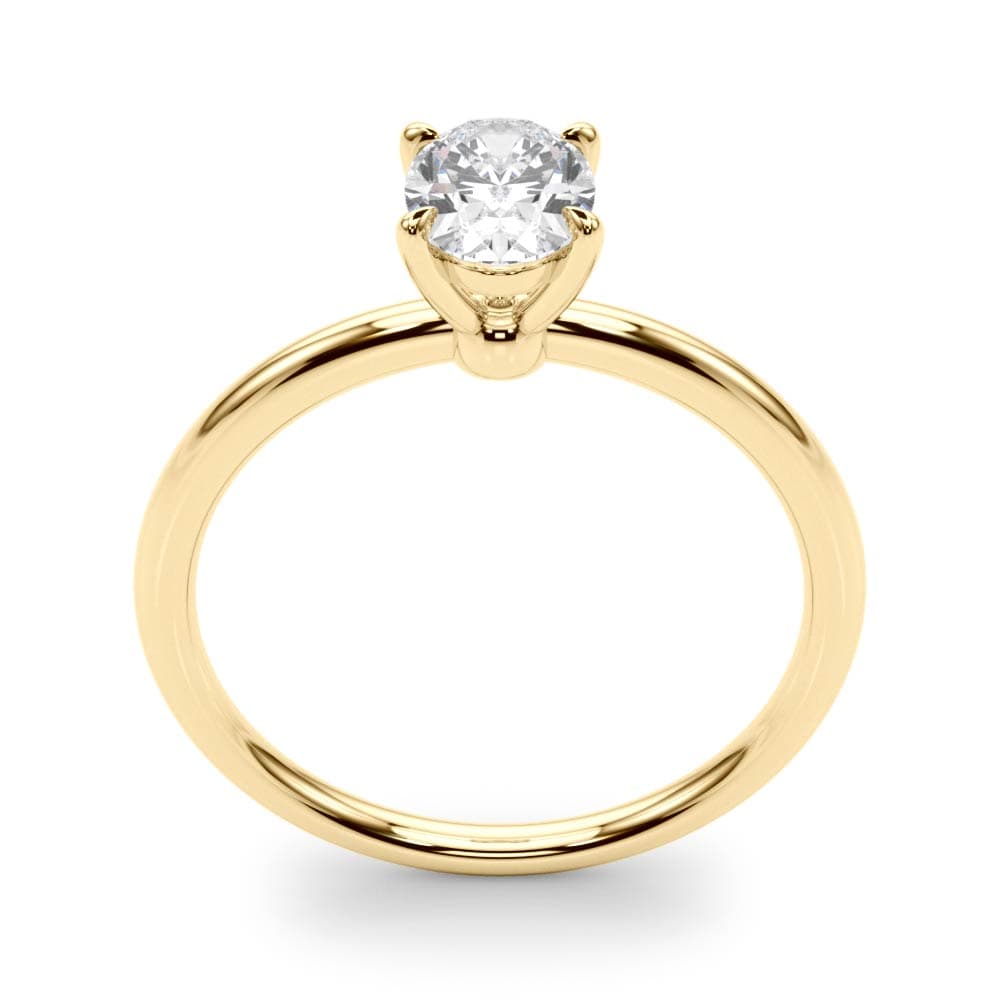 Oval Solitaire Engagement Ring, style 85164, Top view in yellow gold