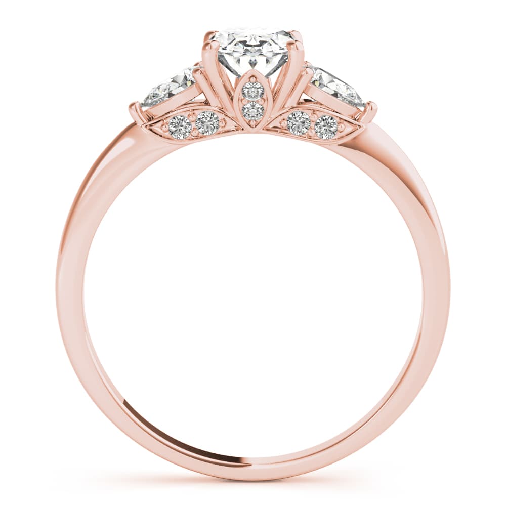 Oval & Pear Engagement Ring, style 85178, Side view in rose gold