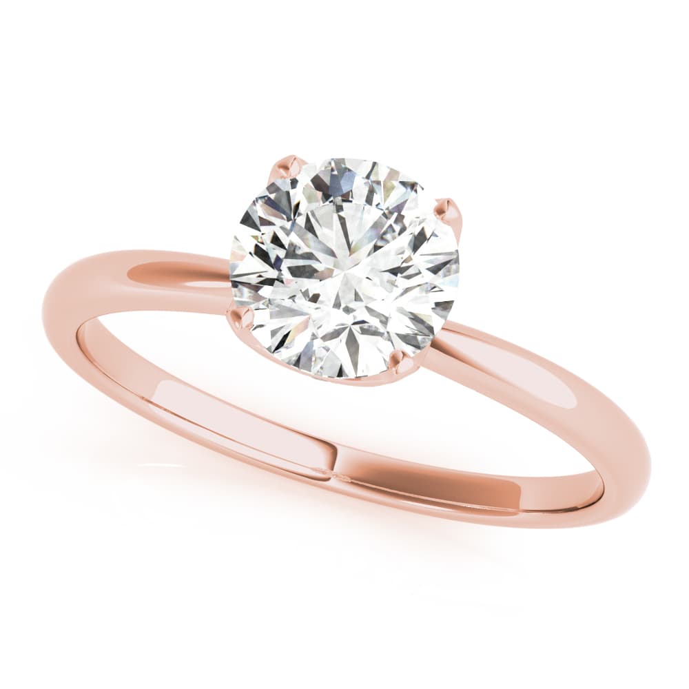 Round Center Engagement Ring, style 85183, Front view in rose gold