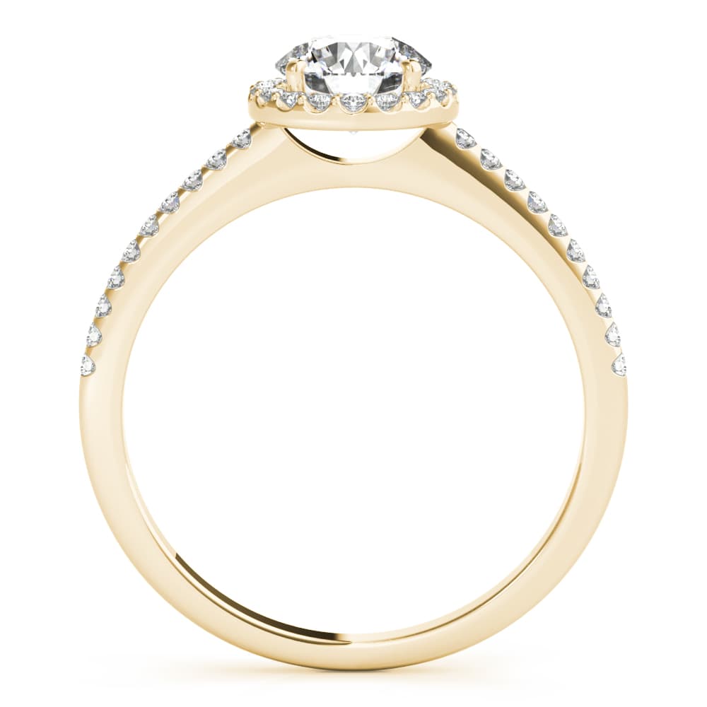 Halo Ring, style 85184, Side view in yellow gold