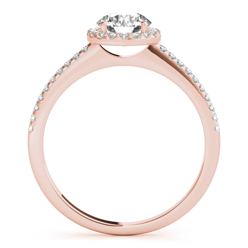 Halo Ring, style 85184, Side view in rose gold