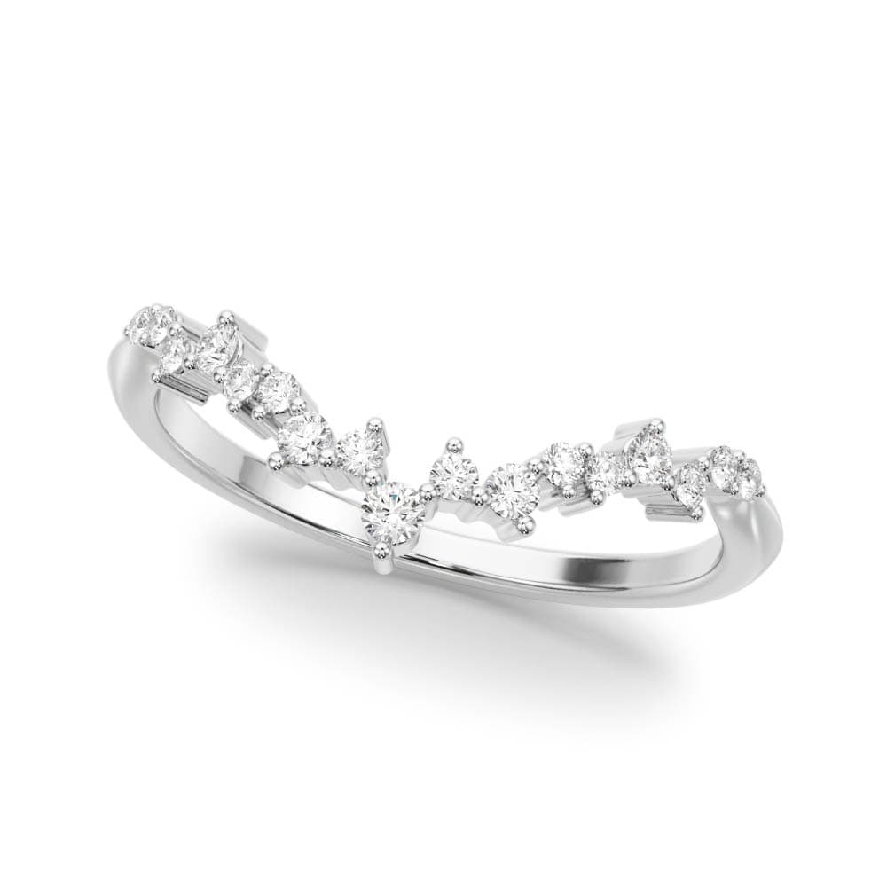 Chevron Cluster Wedding Band — View 1